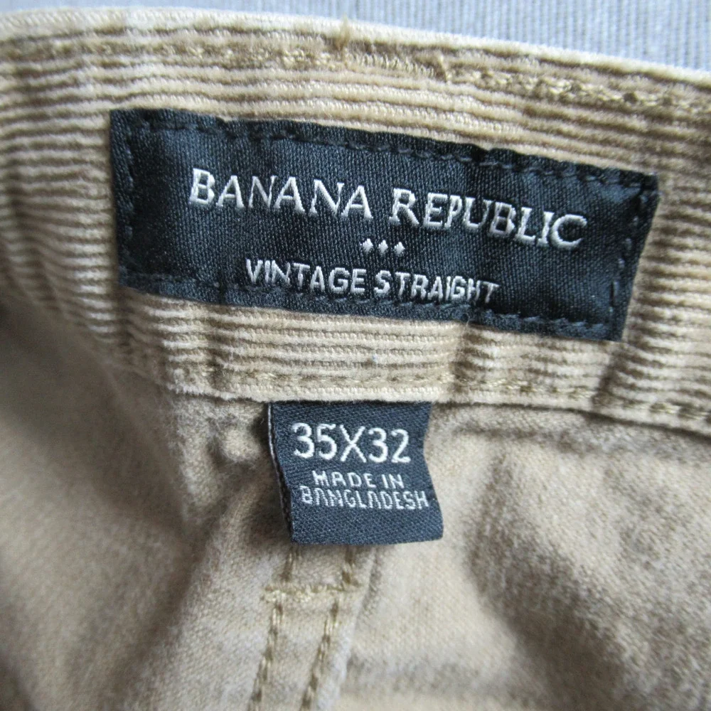 Banana Republic Pants Mens 35x32 Tan Corduroy Vintage Straight Slacks Cabincore